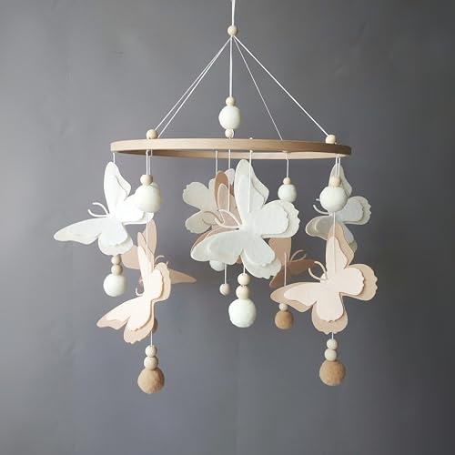 Boho Butterfly Crib Mobile for Baby Girl