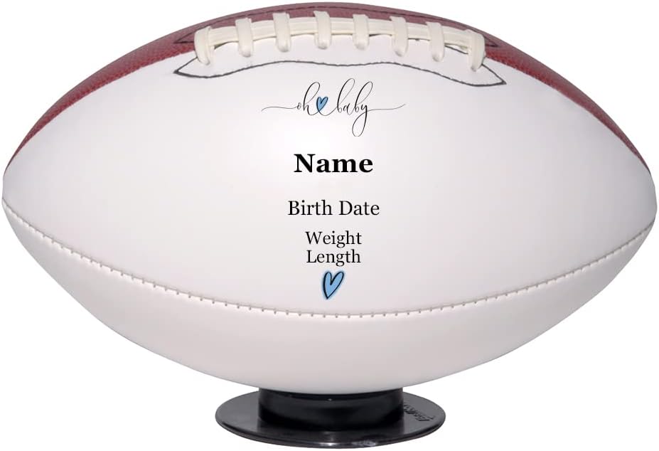 Personalized Baby Birth Announcement Football for Baby Shower or Nursery Decor 1