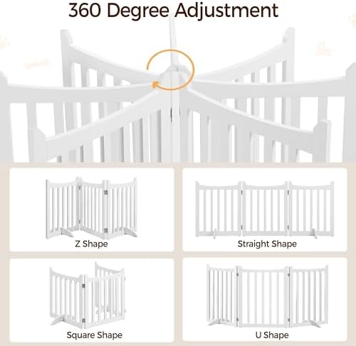 Yaheetech 24 Inch Pet Gate White Wooden 3 Panels