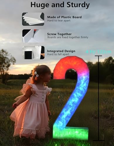 Glucrean Colorful Marquee Number 6 4FT Decor Set