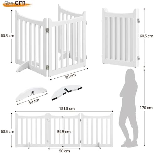 Yaheetech 24 Inch Pet Gate White Wooden 3 Panels