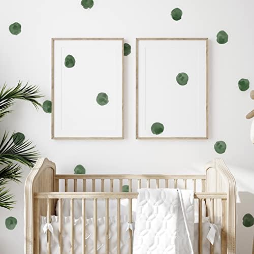 72pcs 22 Black Green Polka Dots Wall Decals for Kids
