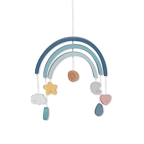 MORI Baby Wooden Rainbow Mobile Blue Boys Girls Nursery Decor
