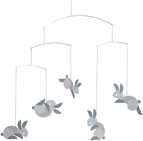 Circular Bunnies Hanging Nursery Mobile - 21 Inches