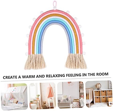 ABOOFAN 1pc Handmade Rainbow Woven Pendant Wall Decor