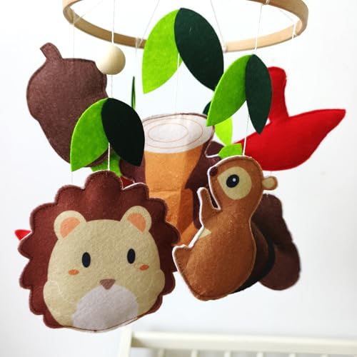 Felt Forest Animals Baby Mobile with Owl and Fox Theme