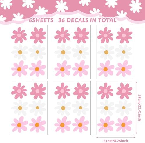 BBTO Daisy Wall Decal Stickers for Kids Room