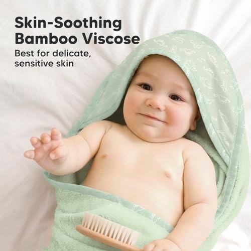 KeaBabies Organic Baby Washcloths and Hooded Towel Set