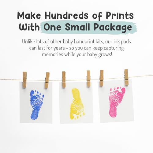 Baby Hand and Footprint Kit Safe Non-Toxic Ink Pad for Easy Prints