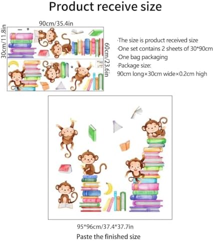 Monkey Wall Decals for Baby Nursery Bedroom Classroom Decor
