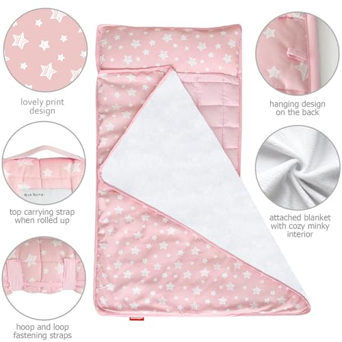 Toddler Nap Mat 2 Pack with Pillow and Fleece Blanket