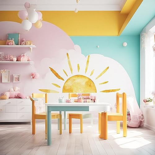 Duocheer Half Sun Wall Decal Extra Large Boho Decor