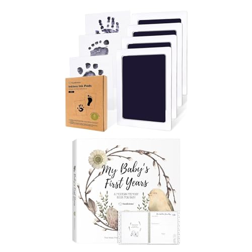 KeaBabies Hand Footprint Kit with Memory Book