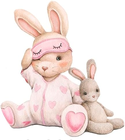 Pink Bunny Wall Decals for Baby Girl Room