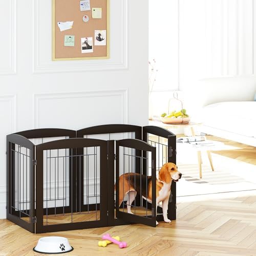 PAWLAND Indoor Dog Gate with Walk Through Door