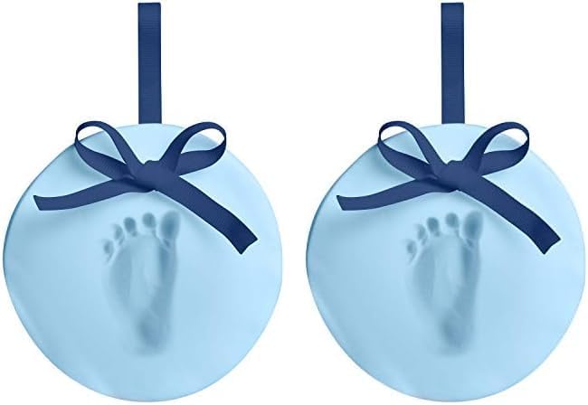 Pearhead Easy DIY Babyprints Ornament Kit with Ribbon Blue Pack of 2