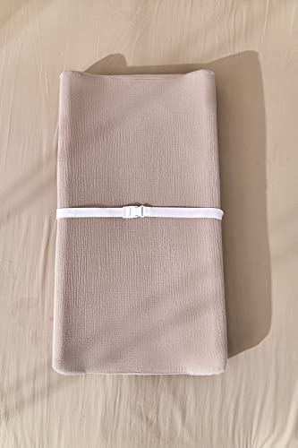 Aullar Solid Muslin Changing Table Pad Cover Khaki