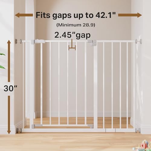 InnoTruth Baby Gate for Stairs and Doorways - White