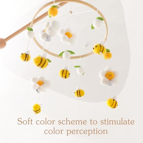 Gender Neutral Baby Mobile - Felt Daisy Bees Leaves