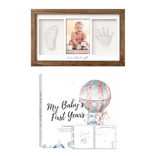 KeaBabies Baby Hand and Footprint Kit with First 5 Years Memory Book