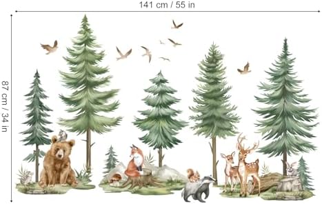 Wondever Mountain Tree Wall Stickers for Kids Bedroom Baby Nursery Decor