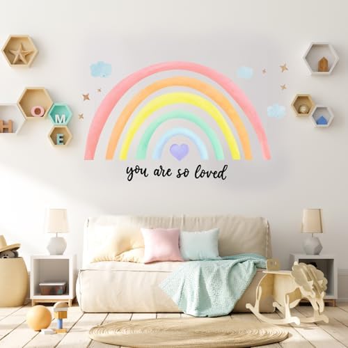 Containlol 30x14 Inch Rainbow Wall Decal for Kids Bedroom 1