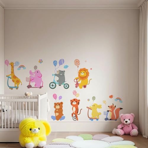 Colorful Animal Wall Decals for Playrooms and Nurseries
