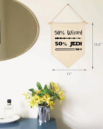 Topthink 50 Wizard 50 Jedi Canvas Hanging Flag Banner Wall Decor Gift for Baby Kids Boy Nursery Teen Room Front Door