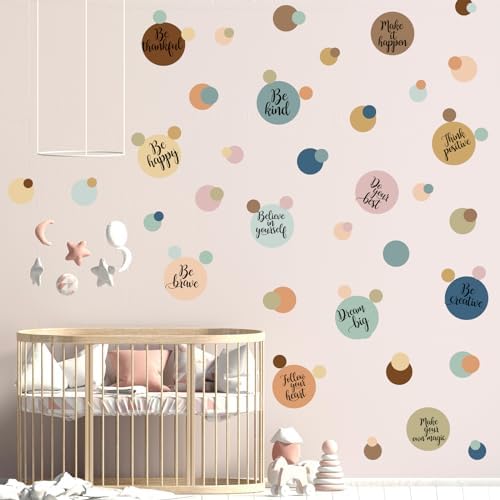 Tallew 576 Pcs Polka Dot Wall Decals Inspirational Motivational Quote Sticker Set