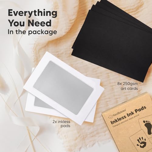 Keababies 2 Pack Inkless Hand Footprint Kit for Newborn