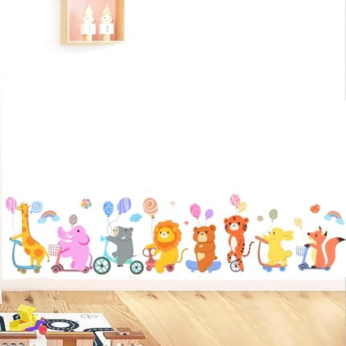 Colorful Animal Wall Decals for Playrooms and Nurseries