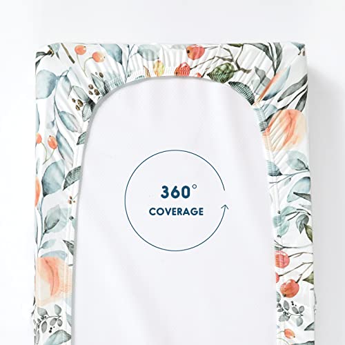 GRSSDER Stretch Ultra Soft Jersey Knit Changing Pad Covers 2 Pack for Girls