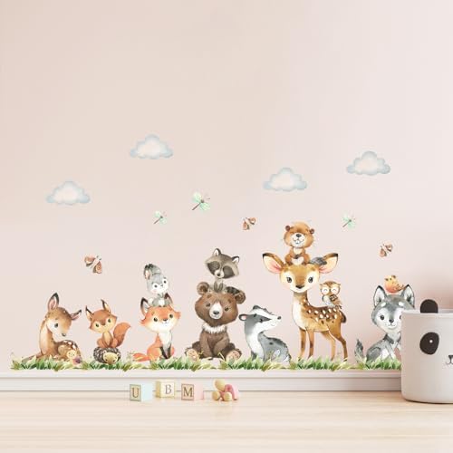 Tanlaby Jungle Animals Wall Stickers for Kids Room Decor
