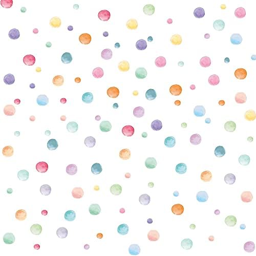 123 Pcs Pastel Polka Dot Wall Stickers Multicolor Circle Decor for Nursery and Kids Room