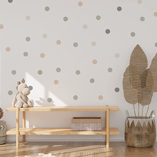 Boho Polka Dot Wall Decals 72 PCS for Kids Room