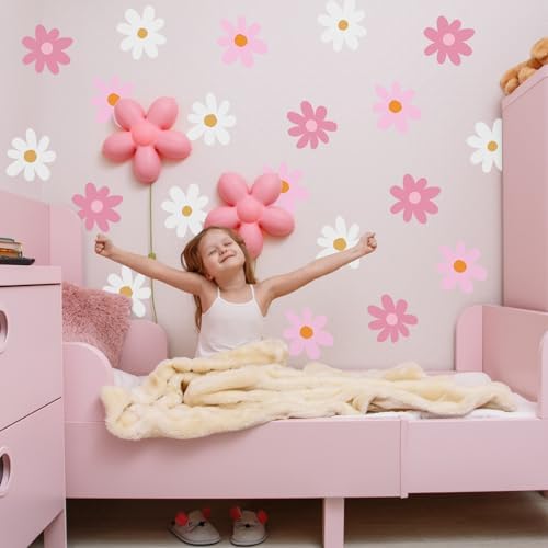 BBTO Daisy Wall Decal Stickers for Kids Room