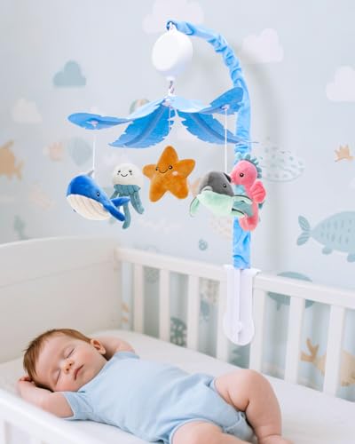FEISIKE Baby Crib Mobile with 35 Lullabies and Ocean Theme