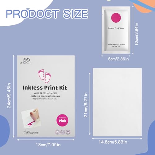 2 PCS Inkless Baby Handprint Footprint Kit for Newborn Milestones