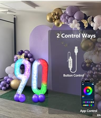 Glucrean Colorful Marquee Number 6 4FT Decor Set