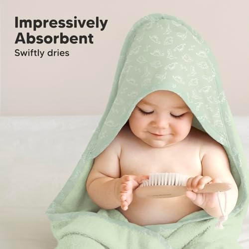 KeaBabies Organic Baby Washcloths and Hooded Towel Set