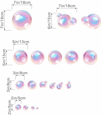 Amimagen Color Bubble Wall Stickers for Kids Room