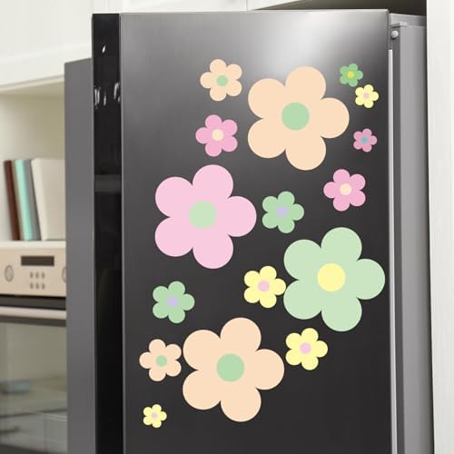 Hotop 128 Pcs Danish Pastel Flower Wall Sticker Decal