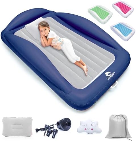 Sleepah Inflatable Toddler Travel Bed with Safety Rails and Carry Case