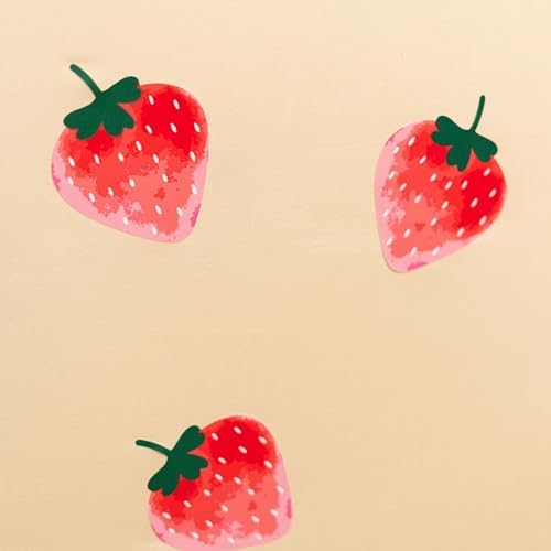 Watercolor Strawberry Wall Decals for Girls Room Decor