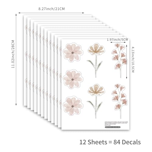 YouRfocus Daisy Wall Decals 84PCS Boho Flower Stickers