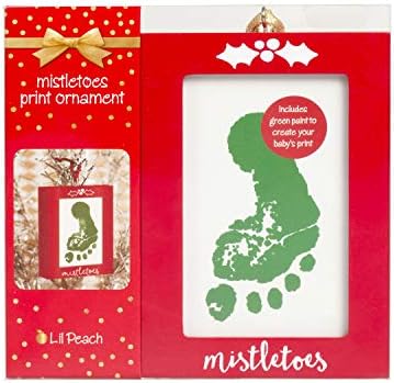 Lil Peach Mistletoe Footprint Ornament Pack of 2
