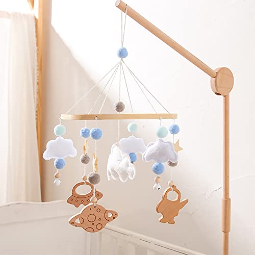Baby Musical Crib Mobile with Rotating Wooden Pendant