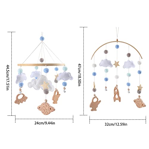 Baby Musical Crib Mobile with Rotating Wooden Pendant