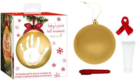 Tiny Ideas Christmas Baby Print Ball Ornament with Paint