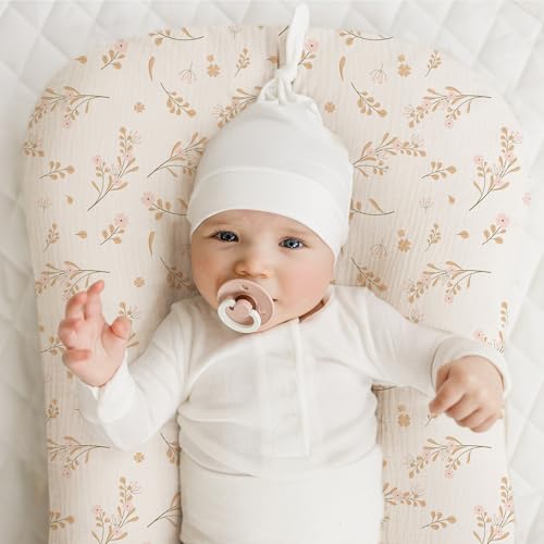 Konssy Muslin Baby Lounger Cover 2 Pack Pink Floral